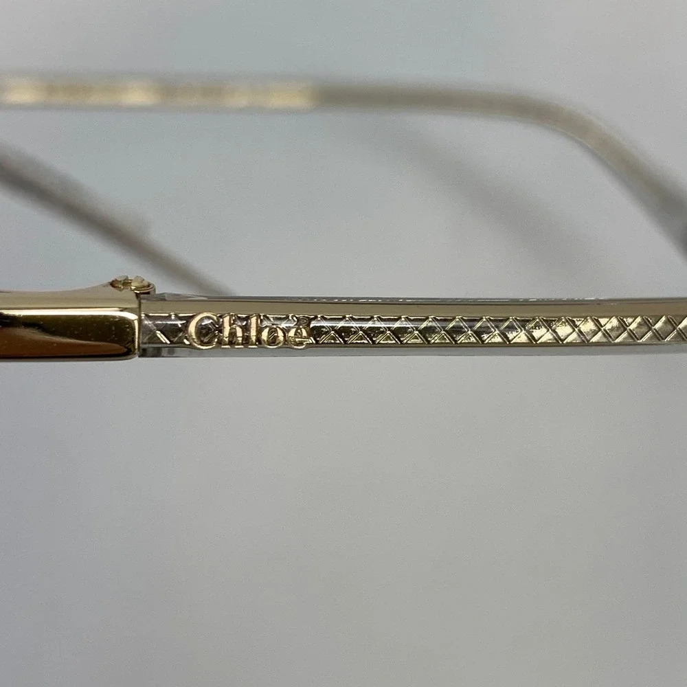 Chloé CH0042S Gold Round Sunglasses Pink Lens Designer Frames‎ Italy 56 20 145